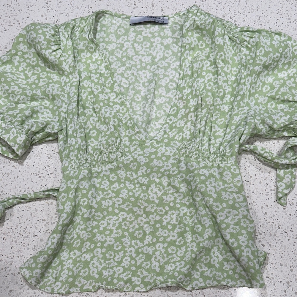 Sophie Rue Green Floral Blouse
